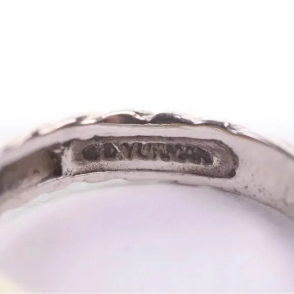 David Yurman Metro Two-Tone Diamond Ring 14K Gold 925 Sterling Cable Band (R719) - Picture 5 of 7